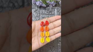 Beautiful Cowrie Earrings😍🌈 creative diycrafts diyearings youtubeshorts cowrieshell [upl. by Ia]