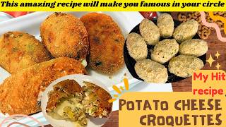 Fried Cheese Croquettes Recipe  Cheese Potato Chicken Croquettes easy amp tasty recipe anumcuisine [upl. by Anneg]