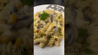 CARBONARA  FUSILLI PASTA wcorn amp mushroom sauce Lang SAKALAM😋 [upl. by Nus]