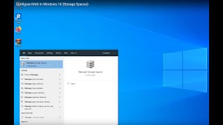 Configure RAID in Windows 10 Storage Spaces [upl. by Melise]