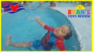 Ryan plays and swim in the Disney Cruise Pool and Splash Pad [upl. by Adlare]