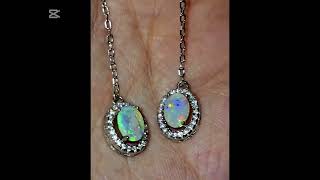 Classy Coober Pedy Crystal Opal 150 ct 925 Silver Drop Earrings [upl. by Alexio]