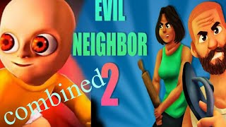 the baby in yellow and evil neighbour combination viralgame viral horroegame androidgames [upl. by Ahsikel]