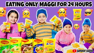 Eating only MAGGI for 24 hours challenge  gursiratcheema [upl. by Anelram234]