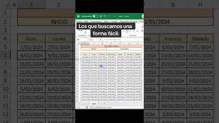 📆 Crear calendario en Excel exceltips tutorial tips trucos exceltutorial excel tips hack [upl. by Isnan767]