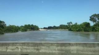 San Jacinto River flooding  Kingwood [upl. by Auqinet]