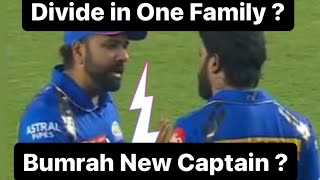 Divide in Mumbai Indians  Is there a on field Rift between Hardik amp Rohit  Bumrah new captain [upl. by Kcirrez]