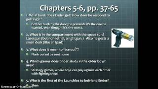 Enders Game chapters 36 Study guide questions [upl. by Lorita]