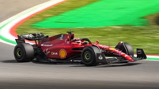 Ferrari F175 F1 2022 Car in action at Imola Circuit Practice Start Accelerations amp Sound [upl. by Drofnas]