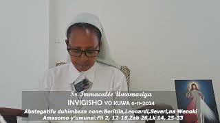 Inyigisho ya Sr Immaculée aragira ati IRINDE KWINUBA  Ijambo ryImana ryo kuwa 6112024 [upl. by Glory]