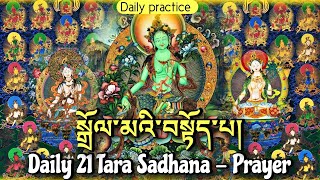 ☸Daily 21 Tara Sadhanaསྒྲོལ་མའི་བསྟོད་པJetsun Dolma21 Tara PrayerTibetan PrayerPraises To Tara [upl. by Krute]