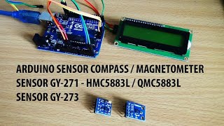 Arduino magnetometer sensor gy271 qmc5883l dan gy273 hmc5883l sensor compas dan arah mata angin [upl. by Alyel]