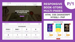 Complete Responsive Book Store Website Design With Admin Dashboard  HTML CSS JavaScript PHP MySQL [upl. by Nyrad550]