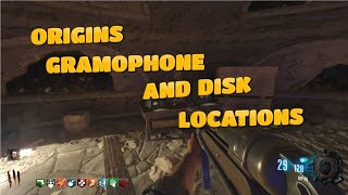 ORIGINS  ALL GRAMOPHONE amp DISK LOCATIONS BO3 ZOMBIES [upl. by Neddy60]