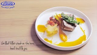 Imi Kader creates a grilled fillet steak on the bone with beef truffle jus recipe [upl. by Ydda]