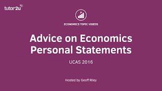 Advice on Economics Personal Statements [upl. by Ettennyl]