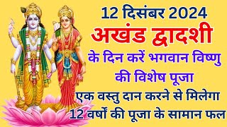 अखंड द्वादशी पर करें भगवान विष्णु के विशेष पूजा  एक दिन में 12 वर्षों के पूजन का फल। 12 दिसंबर 2024 [upl. by Asusej]