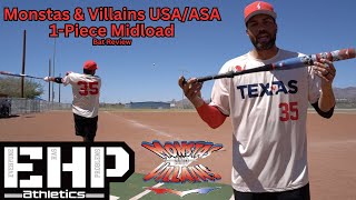 Hitting the Monstas amp Villains 1Piece Midload  USAASA Slowpitch Bat Review [upl. by Vahe]