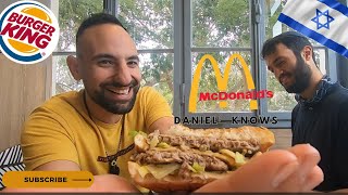 Tasting Mcdonalds Vs Burger king Israel edition 🇮🇱 Jewish vlog [upl. by Photina294]