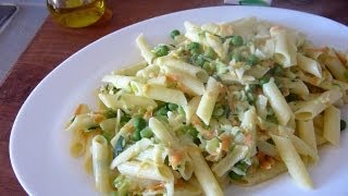 Como preparar Pasta sin gluten con vegetales y crema de soya Receta [upl. by Aivull898]