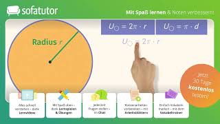 Umfang amp Flächeninhalt Kreis berechnen – Einführung amp Beispiele [upl. by Plath441]