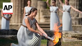 Know all about the flamelighting ceremony in Greece for Paris Olympics [upl. by Aicilev]