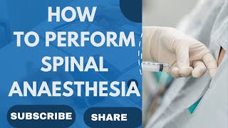 Spinal anaesthesia  How to perform spinal anesthesia [upl. by Luhem]