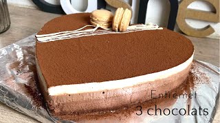 Entremet 3 chocolats facile et rapide [upl. by Win971]