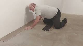 Laminate Flooring Install Easy DIY and Save Project Basement Flooring Tile Waterproof Snap Together [upl. by Sairu]