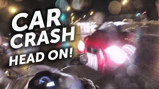 Car crash  head on collision with my motorbike [upl. by Lerred]