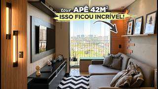 TOUR pelo APÊ INDUSTRIAL CHIQUE de 42M² com SUPER DICA na LAVANDERIA  Gaby Garciia [upl. by Tine]