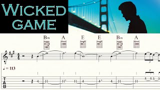 WICKED GAME  CHRIS ISAAK  Acoustic Guitar Lesson  Melody Chords amp Lyrics  TAB amp Sheet music [upl. by Pierce]