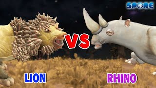 Lion vs Rhino  Carnivore Animal vs Herbivore Animal S1E7  SPORE [upl. by Merrell865]