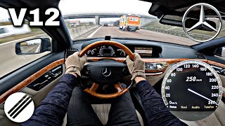 MercedesBenz S600 L V12 W221 TOP SPEED DRIVE ON GERMAN AUTOBAHN 🏎 [upl. by Detta]