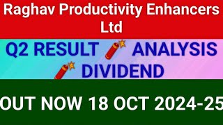 RAGHAV PRODUCTIVITY ENHANCERS LTD Q2 RESULT 2024RAGHAV PRODUCTIVITY ENHANCERS LTD Q2 RESULT TODAY [upl. by Dalli]