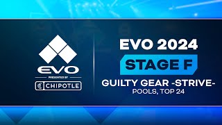 Evo 2024 Day 2 Stage F  GGST  Pools Top 24 [upl. by Nina]