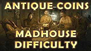 Resident Evil 7  All Antique Coin Locations Madhouse Difficulty  Mad Pelicans Trophy Guide [upl. by Nedrah]