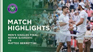 Novak Djokovic vs Matteo Berrettini  Mens Final Highlights  Wimbledon 2021 [upl. by Albert]