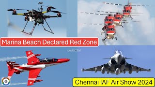 Marina Declared Red Zone  IAF Thrilling Maneuvers  Air Show 2024 [upl. by Devonne]