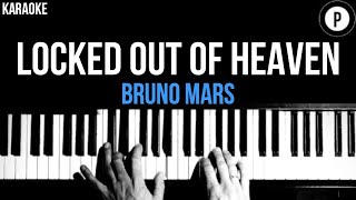 Locked Out Of Heaven Karaoke Bruno Mars Slowed Acoustic Piano Instrumental [upl. by Dallas997]