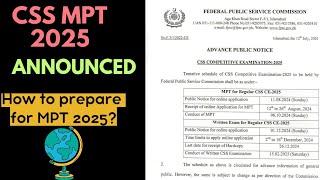 CSS 2025 SCHEDULE IS ANNOUNCED  CSS MPT 2025 IS ANNOUNCED CSS WRITTEN IS ANNOUNCED  CSSTROLOGY [upl. by Alah]