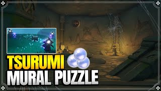 Mural Puzzle on Tsurumi Island  StarShaped Gem  World Quests and Puzzles 【Genshin Impact】 [upl. by Atterg]