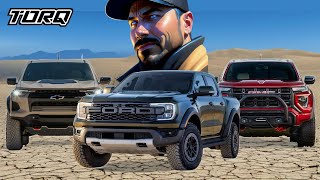 Duel de Pickups OffRoad  Chevrolet Colorado ZR2 vs GMC Canyon AT4X vs Ford Ranger Raptor [upl. by Dric]