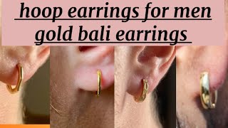 golden hoop earring for boys  bali earrings for men  latest and modern mens jewellery collection [upl. by Adniralc]