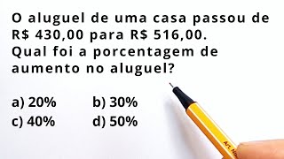 🔥QUESTÃO DE PORCENTAGEM IMPERDÍVEL EM PROVA😱MATEMÁTICA BÁSICA [upl. by Irmgard]