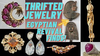 Egyptian Revival Thrifted Jewelry Sold Prices wCrown Trifari KJL MFA Nolan Miller [upl. by Andras]