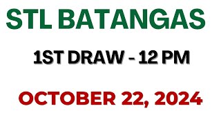 STL Batangas Draw result today live 1200 PM 22 October 2024 [upl. by Sapphera]