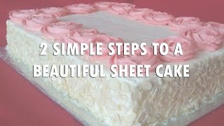 Easy Buttercream Roses Sheet Cake Decorating [upl. by Koetke771]