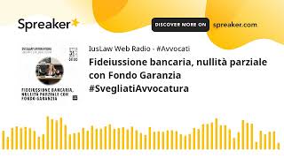 Fideiussione bancaria nullità parziale con Fondo Garanzia SvegliatiAvvocatura [upl. by Treva]