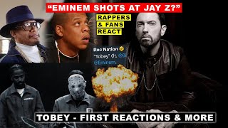 Rappers amp Fans React to TOBEY by Eminem That Sparks Debates “Did Eminem just take a shot at Jay Z” [upl. by Rachele]